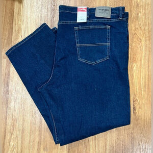 Wrangler Authentics Jeans Mens 52x30 Dark Blue Straight Leg NWT Jean
